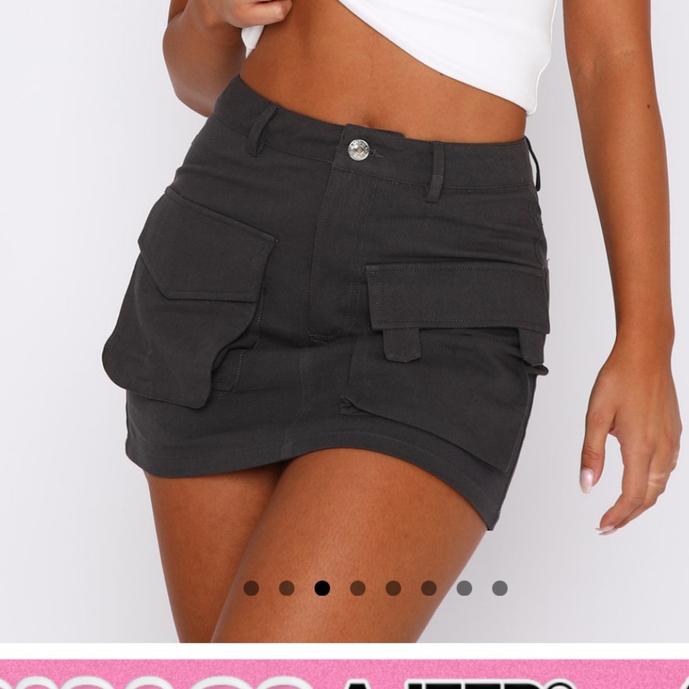 White fox cargo mini skirt